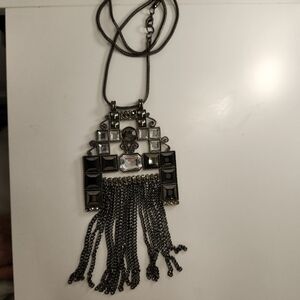 Extravagant Black and Silver Statement Necklace